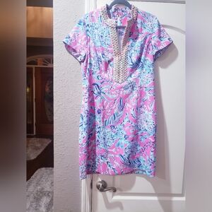 Pink and Blue Floral Dress